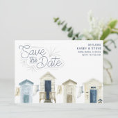 Rustikales Küstenstrand Hochzeitssemble Foto Save  The Date (Stehend Vorderseite)