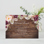 Rustikales Lace Burgundy Probe Dinner Einladung (Stehend Vorderseite)