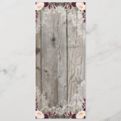 Rustikales Lace Jar Wood & String Lights Hochzeitm Menükarte (Rückseite)