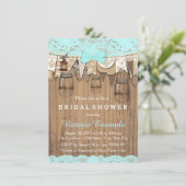 Rustikales Lace Mason Jar Brautparty Einladung (Stehend Vorderseite)