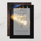 Rustikales Lager Edison Lights Wedding Einladung (Vorne/Hinten)