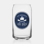 Rustikales Lake House Boat Oars Trees Blue Wood Pr Dosenglas (Vorderseite)