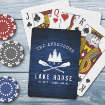 Rustikales Lake House Boat Oars Trees Blue Wood Pr