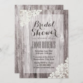 Rustikales Laked Barn Wood Brautparty Einladung (Vorne/Hinten)