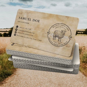Rustikales Lamm-Schaf-Hof-Logo QR-Code Visitenkarte
