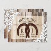 Rustikales Land am Rande von Horseshoe Save the Da Ankündigungspostkarte (Vorne/Hinten)