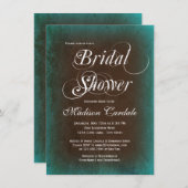 Rustikales Land Aquamarin Braun Brautdusche Einlad Einladung (Vorne/Hinten)