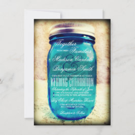 Rustikales Land Aquamarin Mason Jar Hochzeitseinla Einladung
