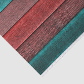 Rustikales Land Aquamarin Rotes Braunholz Körner T Seidenpapier (Ausschnitt)