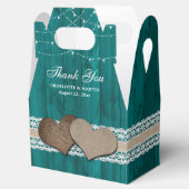 Rustikales Land Aquamarin Wedding Danke Geschenkschachtel (Geöffnet)