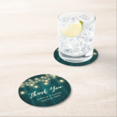 Rustikales Land Aquamarin Wedding Danke Runder Pappuntersetzer (Vor Ort)