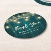 Rustikales Land Aquamarin Wedding Danke Runder Pappuntersetzer (Angewinkelt)