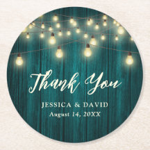 Rustikales Land Aquamarin Wedding Danke