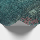 Rustikales Land Aquamarine Holzkörner Geschenkpapier (Ecke)