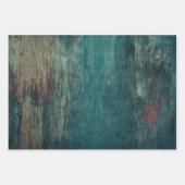 Rustikales Land Aquamarine Holzkörner Geschenkpapier Set (Vorderseite)