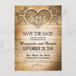 rustikales Land aus Holz speichern Dattelkarten Save The Date