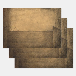 Rustikales Land Barn Brown Sepia Vintage Textur Geschenkpapier Set