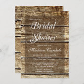 Rustikales Land Barn Wood Bridal Dusche Einladunge Einladung (Vorne/Hinten)