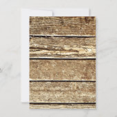 Rustikales Land Barn Wood Bridal Dusche Einladunge Einladung (Rückseite)