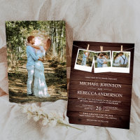 Rustikales Land Barn Wood Foto Collage Hochzeit