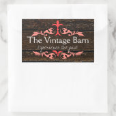 Rustikales Land Barn Wood Gran Rechteckiger Aufkleber (Tasche)