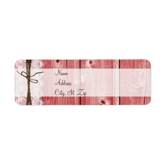 Rustikales Land Barn Wood Spitzen Twine Address La (Vorne)