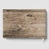 Rustikales Land Barn Wood Weltkarte Thema Gästebuch (Rückseite)