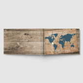 Rustikales Land Barn Wood Weltkarte Thema Gästebuch (Voll)