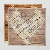Rustikales Land Barnholz Herz Hochzeit Einladungen (Vorne/Hinten)