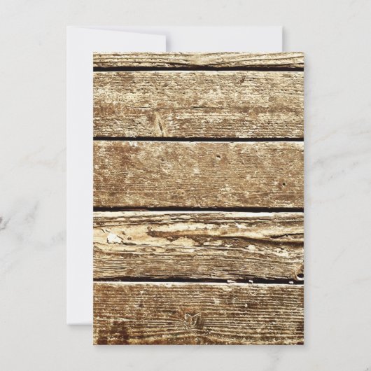 Rustikales Land Barnholz Spitzen Hochzeit Einladun Einladung (Rückseite)