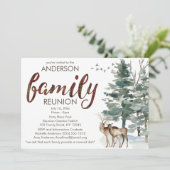 Rustikales Land-Baum-Familien-Wiedersehen Einladung (Stehend Vorderseite)