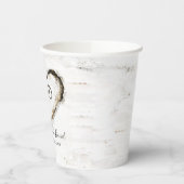 Rustikales Land Birch Tree Barke Liebe Herz Romant Pappbecher (Links)