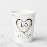 Rustikales Land Birch Tree Barke Liebe Herz Romant