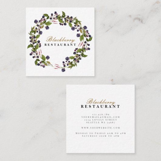 Rustikales Land BlackBerry Herbst Herbstfeuer Quadratische Visitenkarte (Vorne/Hinten)