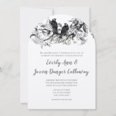 Rustikales Land blühende Wald Love Bird Hochzeit Einladung (Vorderseite)