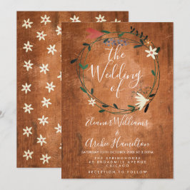 Rustikales Land Blumengarten Einladung zur Hochzei