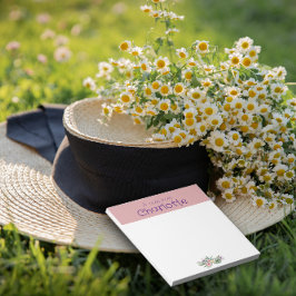 Rustikales Land Blumenrosa Notizblock