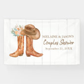 Rustikales Land Boots Bridal Couples Dusche Banner (Horizontal)
