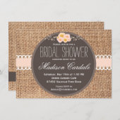 Rustikales Land Burlap Bridal Dusche Einladungen (Vorne/Hinten)