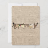 Rustikales Land Burlap Hochzeit Einladung (Rückseite)
