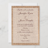 Rustikales Land Burlap Hochzeitseinladungen Einladung (Rückseite)