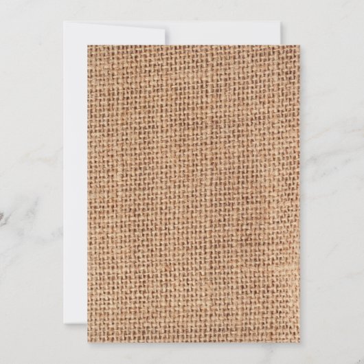 Rustikales Land Burlap Lace Twine Hochzeit Einladu Einladung (Rückseite)