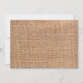 Rustikales Land Burlap Lila Hochzeit Einladungen (Rückseite)