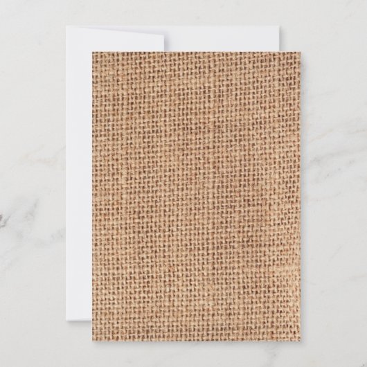 Rustikales Land Burlap Lila Hochzeitseinladungen Einladung (Rückseite)