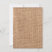 Rustikales Land Burlap Print Wedding Einladungen (Rückseite)