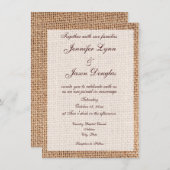 Rustikales Land Burlap Print Wedding Einladungen (Vorne/Hinten)