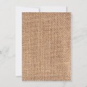 Rustikales Land Burlap Print Wedding Einladungen (Rückseite)
