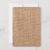 Rustikales Land Burlap Print Wedding Einladungen (Rückseite)