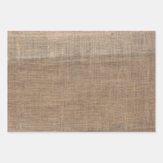Rustikales Land Burlap und Homespun Wrapping Paper Geschenkpapier Set (Vorderseite 2)
