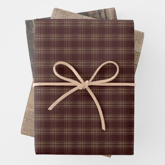 Rustikales Land Burlap und Homespun Wrapping Paper Geschenkpapier Set (Beispiel)
